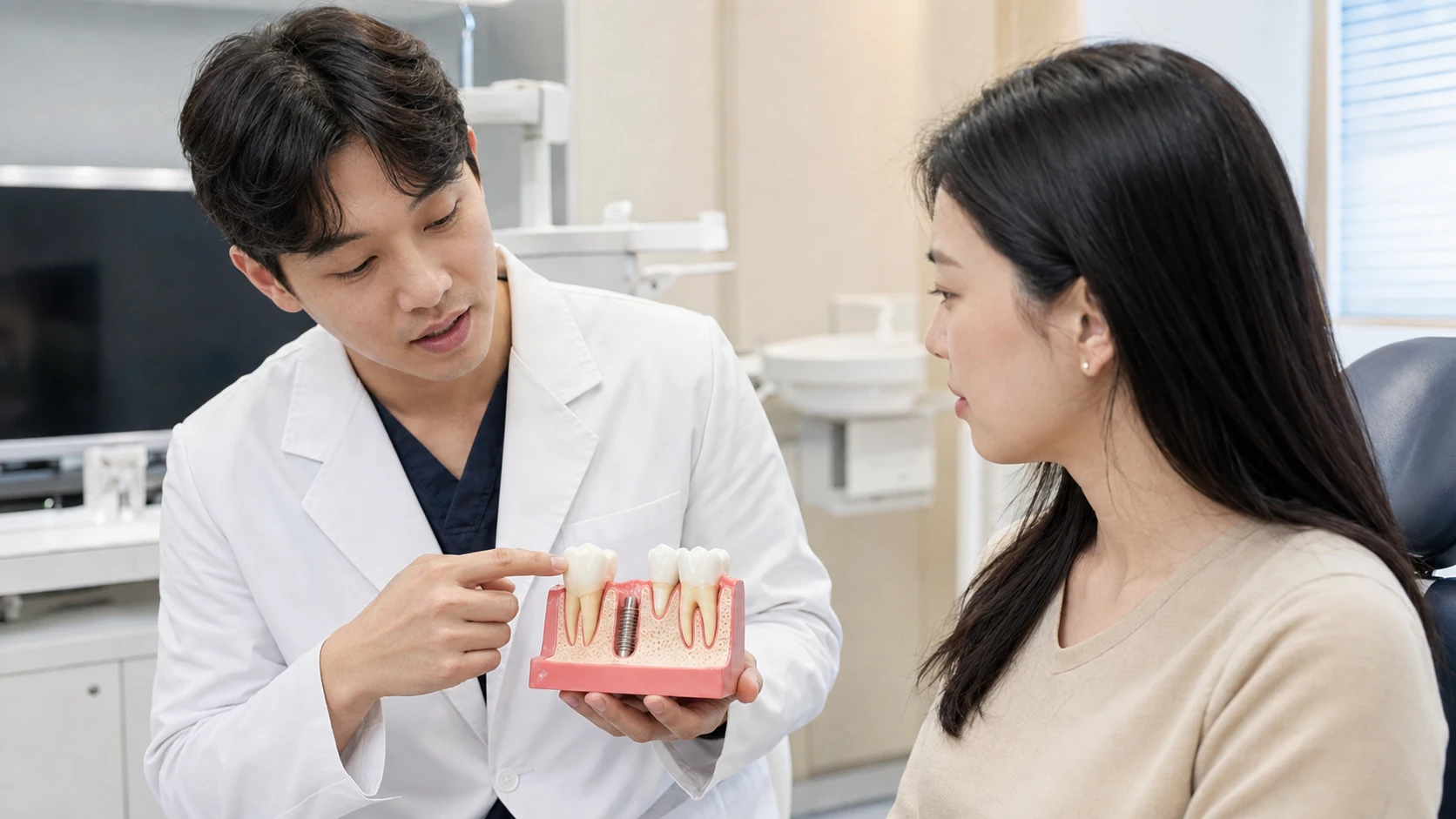 어금니 발치 후 임플란트 기간 검사와 상담 과정