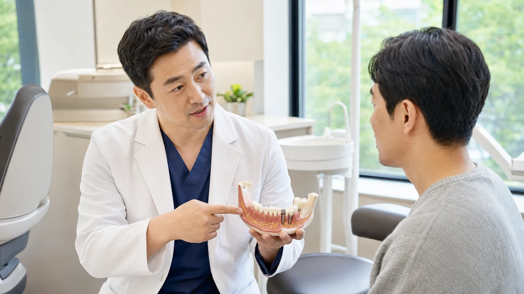 하악 어금니 임플란트 기간 검사와 상담 과정